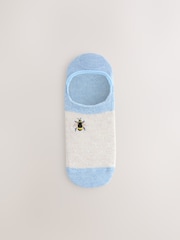 Navy/Ochre Bee Invisible Trainer Socks 4 Pack - Image 4 of 8