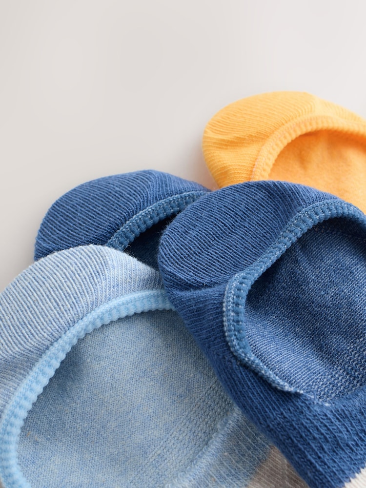 Navy/Ochre Bee Invisible Trainer Socks 4 Pack - Image 8 of 8