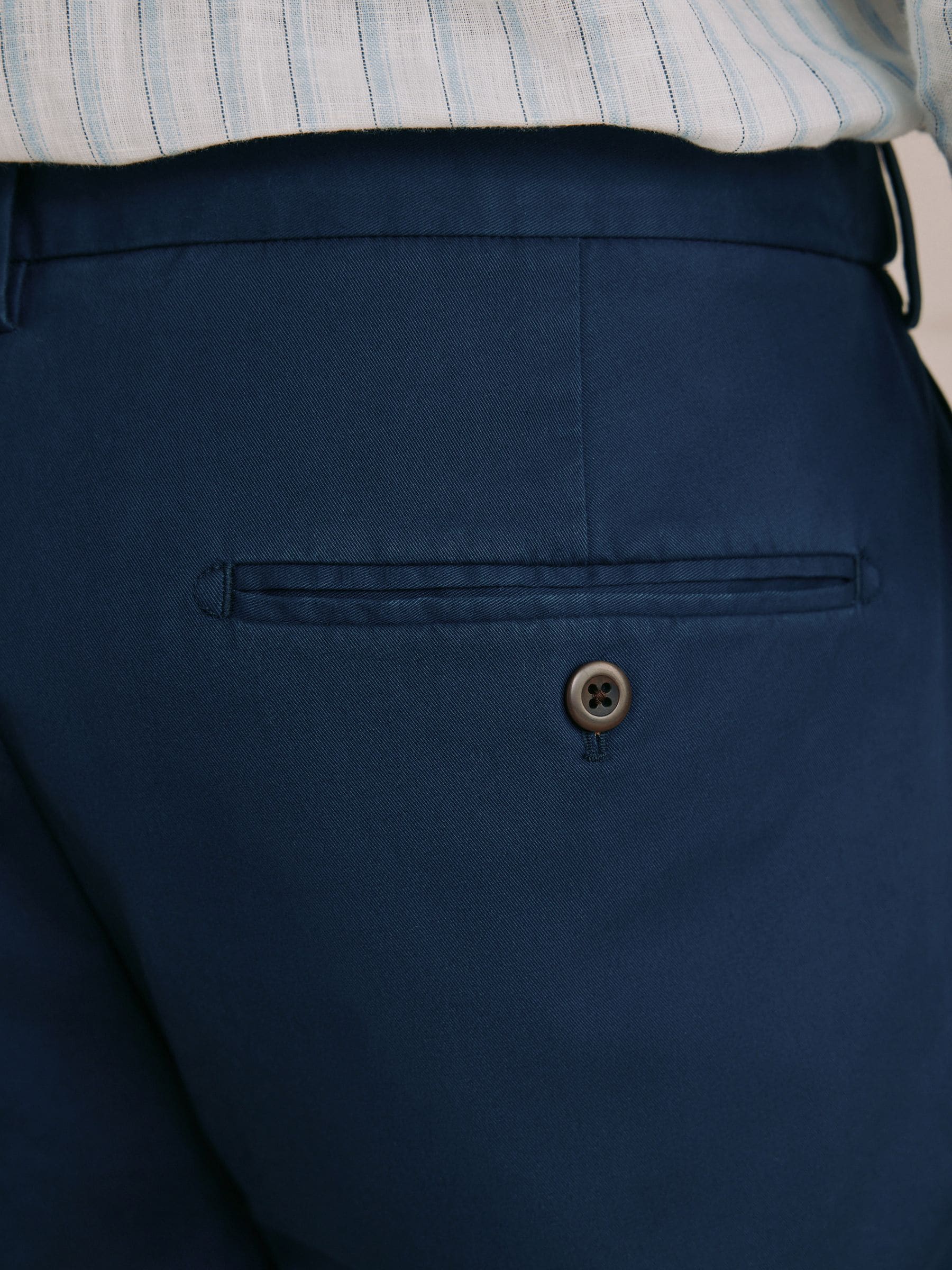 Buy Blue Straight Fit Signature Ultimate Motionflex Chino Trousers