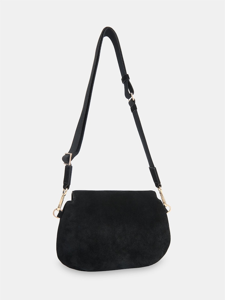 Whistles Black Nala Suede Crossbody Bag - Image 2 of 4