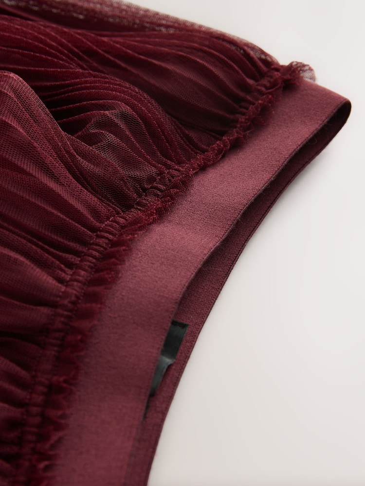 Jupe Pixie Dentelle Rouge Coton Lycra Portefeuille à Volants - GOA Jupe