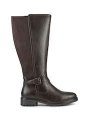 Pavers Brown Wide-Fit Leather Elasticated Long Boots - Image 2 of 5