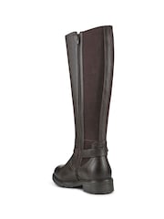 Pavers Brown Wide-Fit Leather Elasticated Long Boots - Image 4 of 5