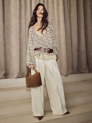 BHOEM Multi Paisley Print 2 in 1 Chiffon Blouse & Tank Top - Imaginea 4 din 5