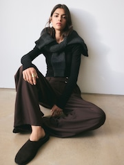 BHOEM Tapered Belted Tailored Chocolate Brown Trousers - Image 5 of 6