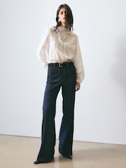 BHOEM Denim Patch Pocket Mid Rise Flare Trousers - Image 2 of 5