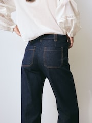 BHOEM Denim Patch Pocket Mid Rise Flare Trousers - Image 3 of 5