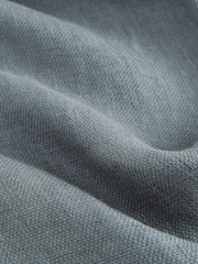 Teal Relaxed Fit Signature 100% Linen Textured Trousers With Elasticated Waist - Image 8 of 10