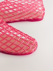 Red Jelly High Cut Ballet Flats - Image 3 of 4