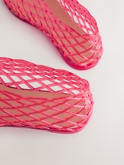 Red Jelly High Cut Ballet Flats - Image 4 of 4