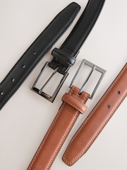 Black/Brown Formal Faux Leather Belts 2 Pack - Image 5 of 5