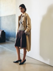 BHOEM Pleated Tailored Chocolate Brown Bermuda Shorts - Image 3 of 4