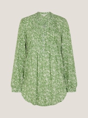Monsoon Green Tortie Floral Pintuck Blouse - Image 1 of 1