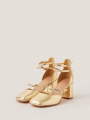 Monsoon Gold Edie Mary Jane Heels - Image 1 of 3