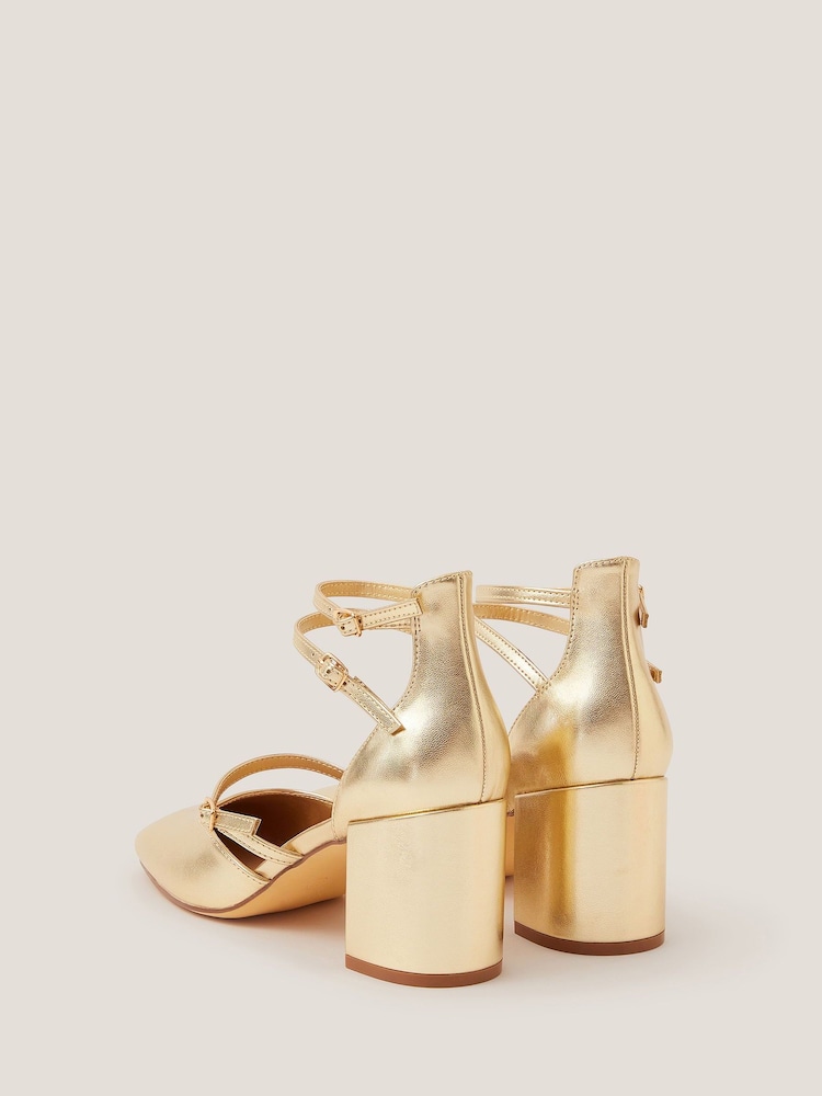 Monsoon Gold Edie Mary Jane Heels - Image 2 of 3