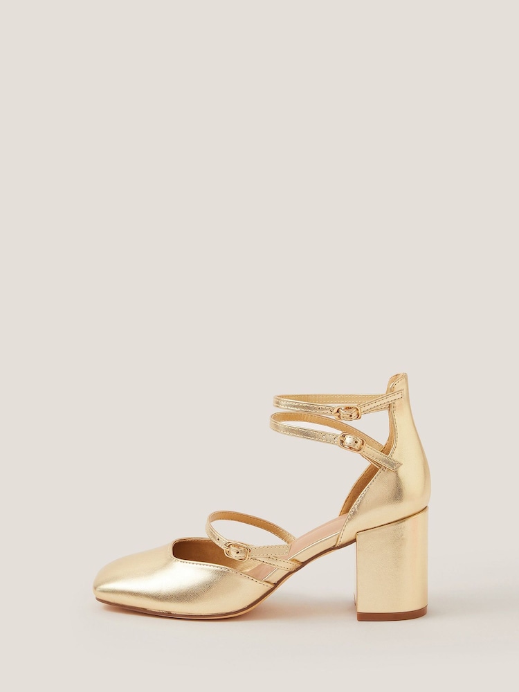 Monsoon Gold Edie Mary Jane Heels - Image 3 of 3