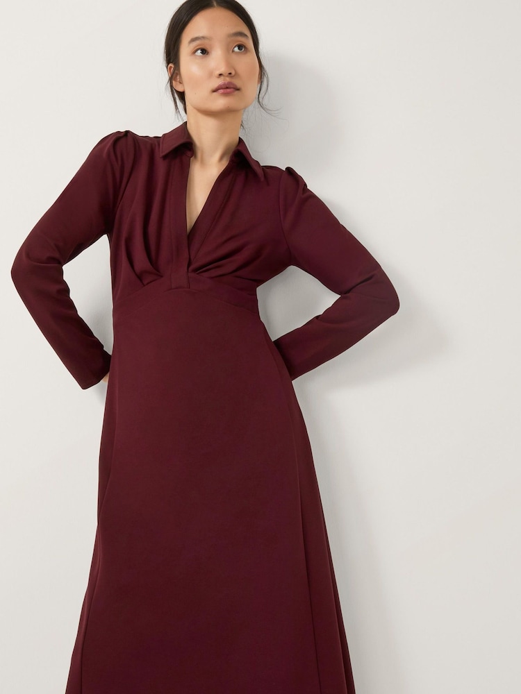 Monsoon Red Polly Ponte Midi Shirt Dress - Image 1 of 6 Monsoon Red Polly Ponte Midi Shirt Dress - Image 1 of 6