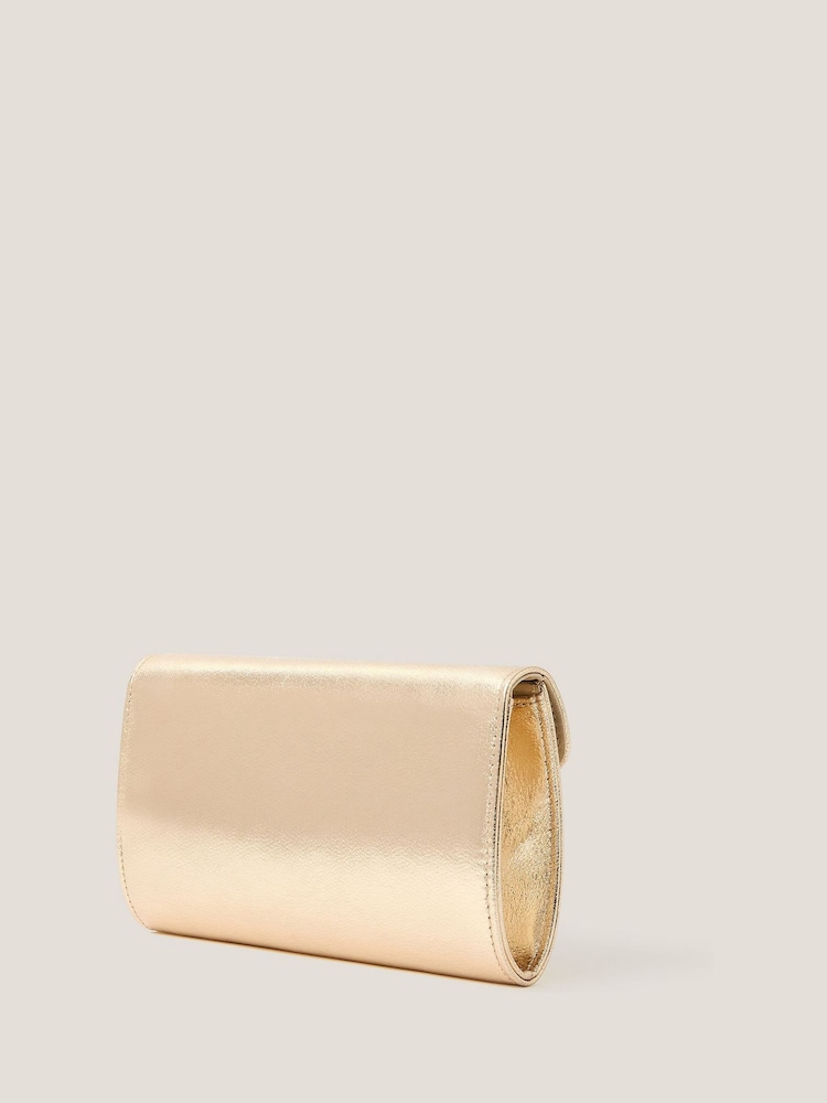 Monsoon Gold Sia Diamante Bow Clutch Bag - Image 2 of 3