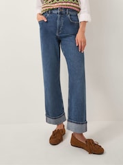 Monsoon Blue Tina Straight Turn Up Jeans - Image 1 of 4