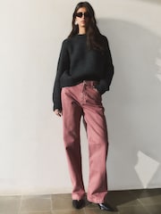 BHOEM Pink High Rise Straight Leg Jeans - Image 1 of 4