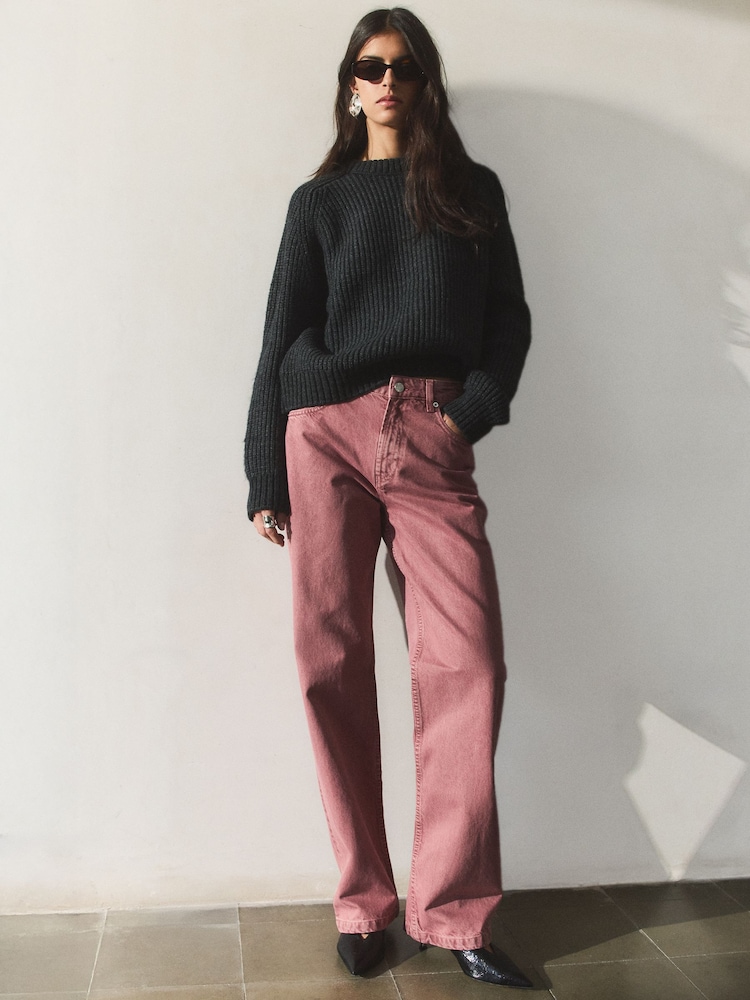 BHOEM Pink High Rise Straight Leg Jeans - Image 1 of 4