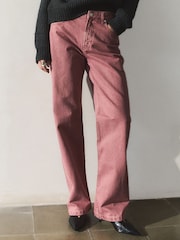 BHOEM Pink High Rise Straight Leg Jeans - Image 3 of 4