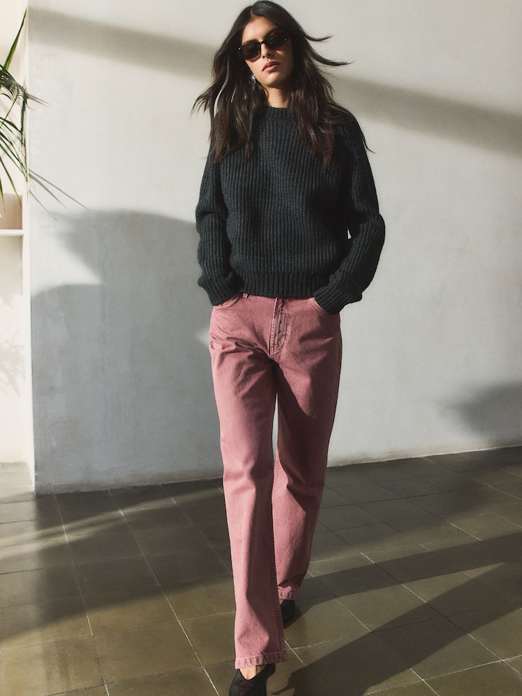 BHOEM Pink High Rise Straight Leg Jeans - Image 4 of 4