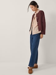 Monsoon Brown Maeve Ruffle Stripe Shirt - Image 3 of 5