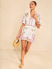 Love & Roses Kurzarm Hemd mit Knopfleiste und Fruchtprint - Bild 5 von 5