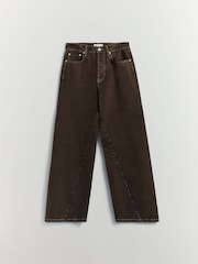 BHOEM Mid-Rise Twisted Seams Wide Leg Brown Jeans - Image 6 of 6