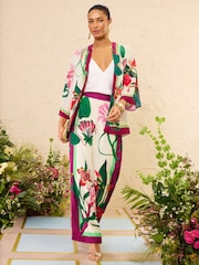 Love & Roses Ivory Floral Printed Kimono - Image 5 of 5