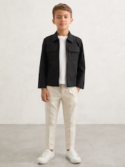 Reiss Black Ascend Twin-Pocket Zip-Through Overshirt - Image 3 of 5