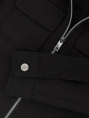 Reiss Black Ascend Twin-Pocket Zip-Through Overshirt - Image 5 of 5