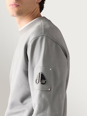 Moose Knuckles Grey Hartsfield Crew Neck Sweat Top - Image 4 of 7