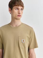 Carhartt WIP Brown Pocket T-Shirt Cotton Single Jersey - Image 6 of 8