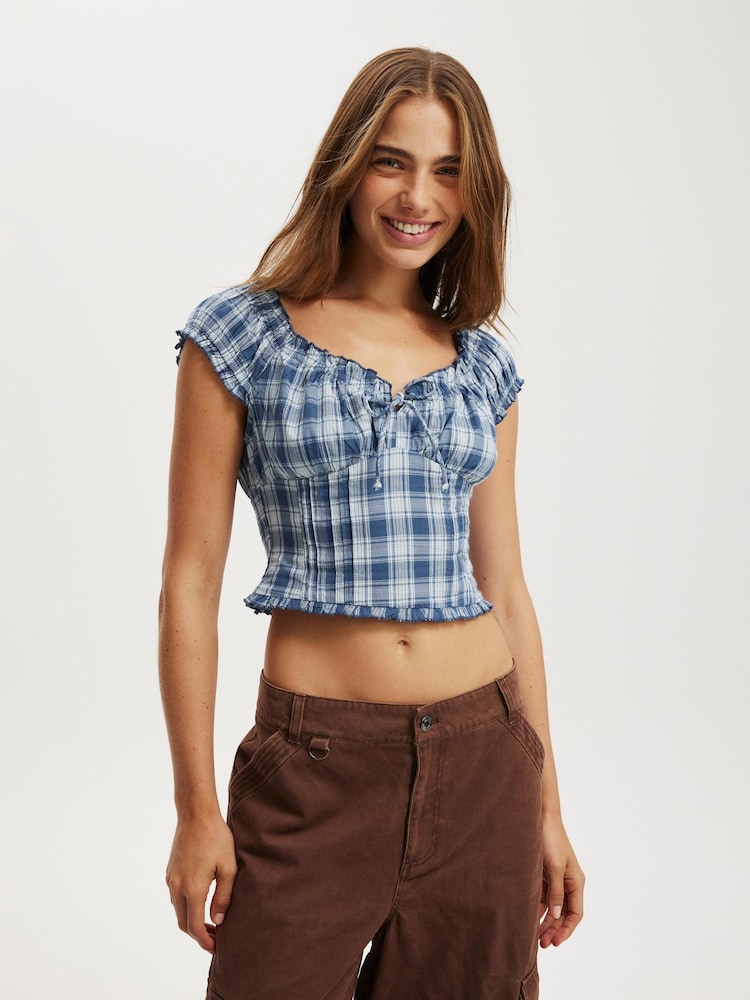 Cotton On Greta Frill Sleeve Blouse - Imagem 1 de 4