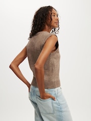 Cotton On Natural Luxe V-Neck Knit Vest - Image 3 of 4