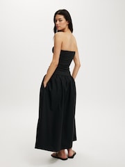 Cotton On Black/Brown Romee Shirred Side Maxi Dress - Image 2 of 4