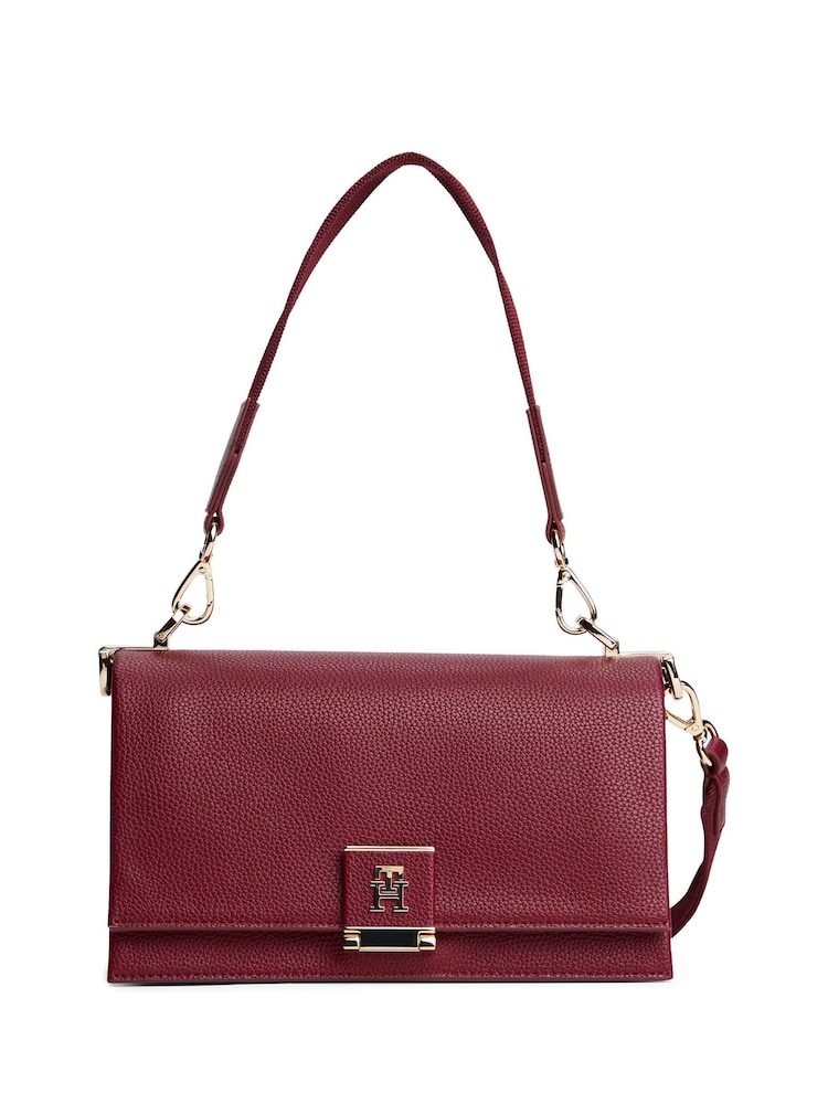 Tommy Hilfiger Red Pebble Grain Crossbody Bag - Image 1 of 5