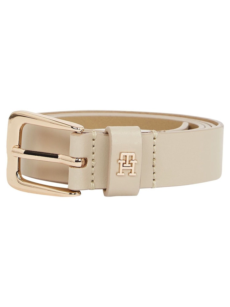 Tommy Hilfiger Natural Monogram Leather Belt - Image 1 of 4