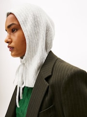 Tommy Hilfiger Grey Flag Cable Knit Balaclava Scarf - Image 5 of 5