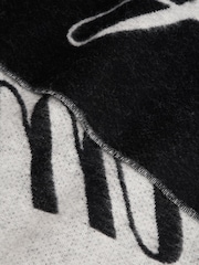 Tommy Hilfiger Black Pure Wool Logo Scarf - Image 2 of 4