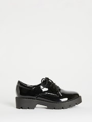 Lipsy Black Wide Fit (G) Clean Lace Up Chunky Brogue School Shoes - Image 5 of 7