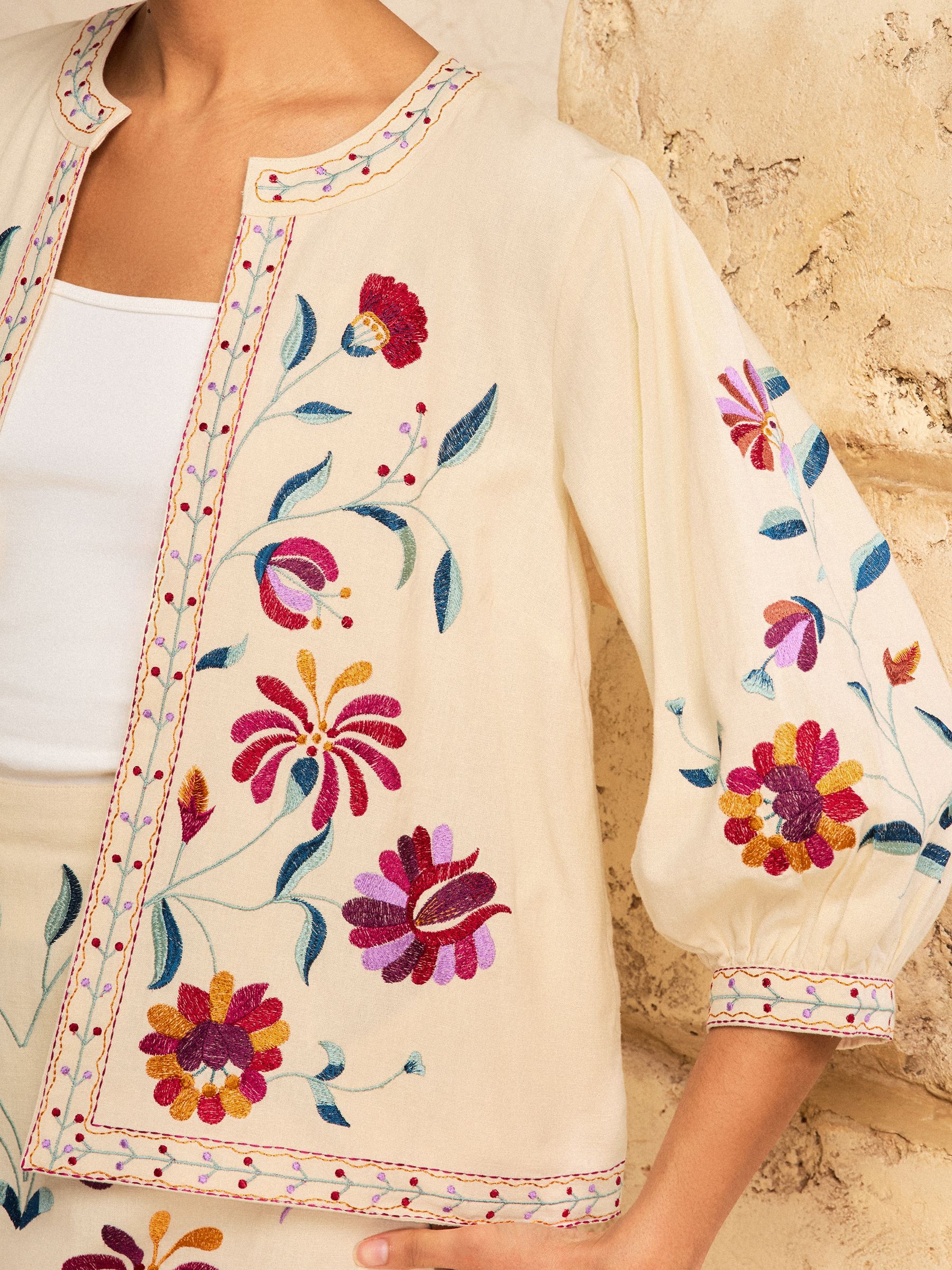 Buy Love & Roses Ivory Floral Embroidered Jacket from Next South