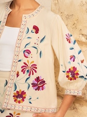 Love & Roses Ivory Floral Embroidered Jacket - Image 2 of 4