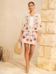 Love & Roses Ivory Floral Embroidered Jacket - Image 3 of 4