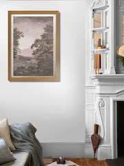 Graham & Brown Taupe Sketch Forest Sunset Wood Frame - Image 1 of 4