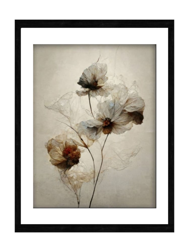 Graham & Brown Natural Delicate Floral Black Frame - Image 2 of 4