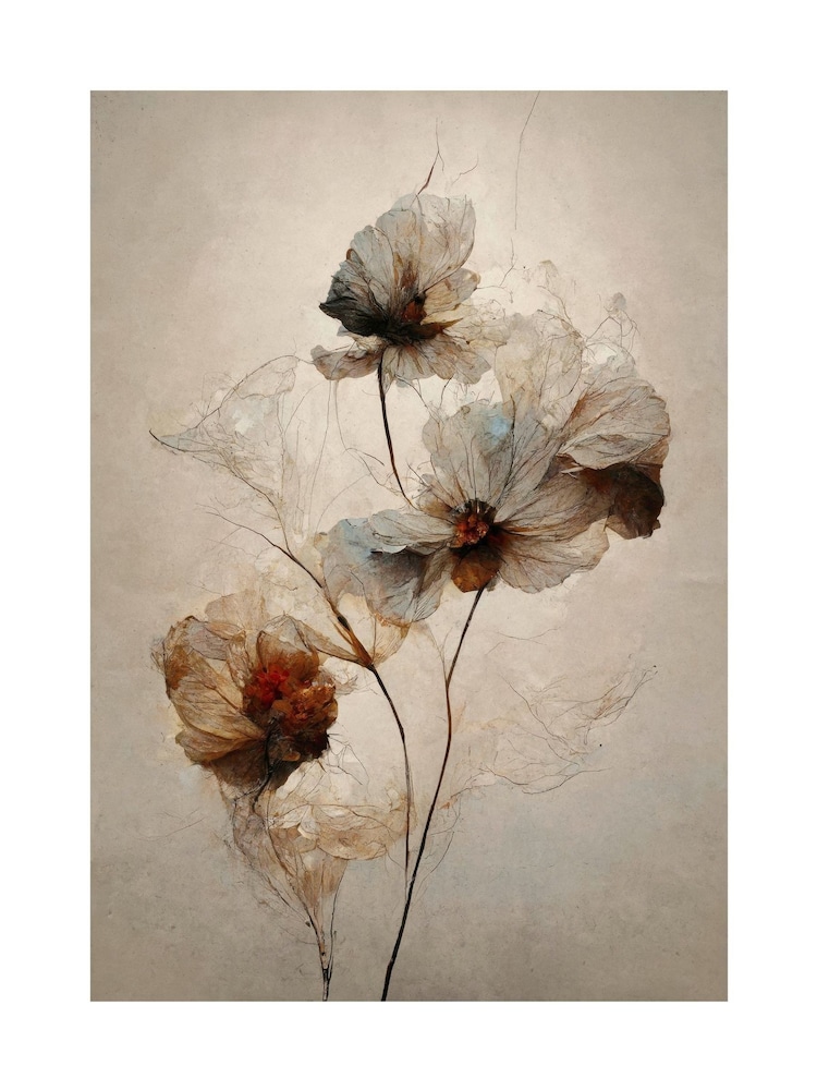 Graham & Brown Natural Delicate Floral Black Frame - Image 4 of 4