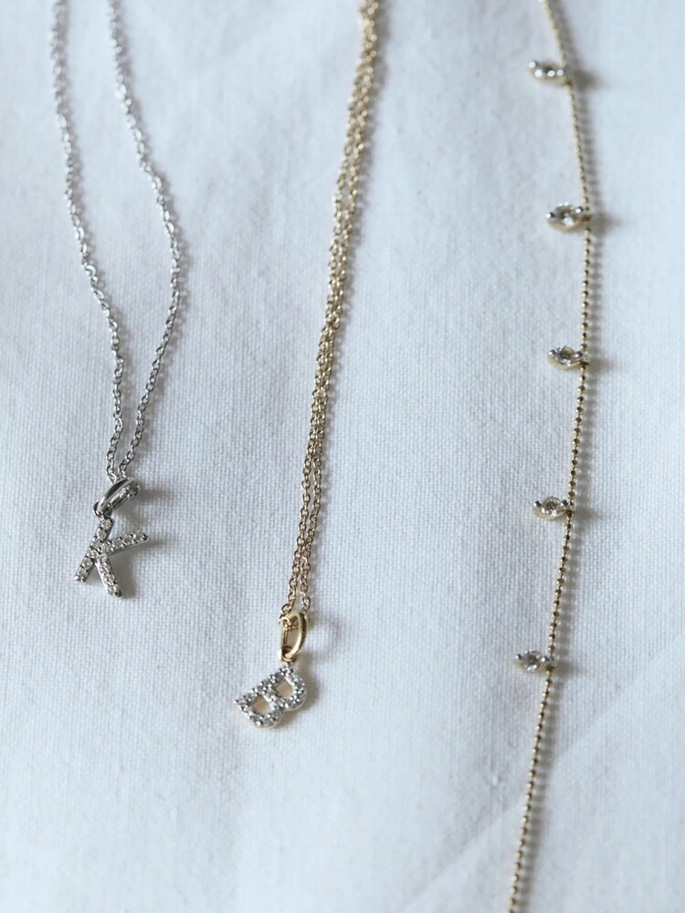 The Diamond Store White Love Letter K 0.09ct Lab Diamond Initial Pendant Necklace in Sterling Silver - Image 2 of 4 The Diamond Store White Love Letter K 0.09ct Lab Diamond Initial Pendant Necklace in Sterling Silver - Image 2 of 4